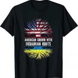 American Grown With Ukrainian Roots Usa Flag Ukraine Peace Ukraine Shirt