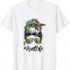 Autie Aunt Life Autism Awareness Messy Bun Girl Mother's Day 2022 Shirt