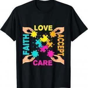 Autism Awareness Acceptance Color Puzzle Pieces 2022 Shirt