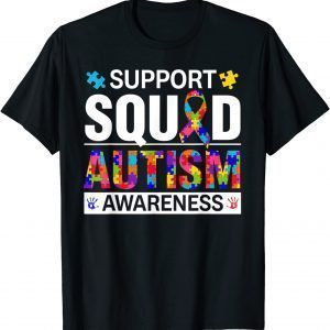 Autism Awareness Day Ribbon Puzzle Piece Support Squad 2022 Shirt