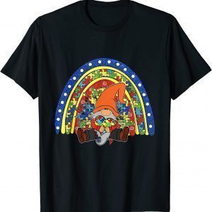 Autism Awareness Gnomes Holding Heart Rainbow Puzzle 2022 Shirt