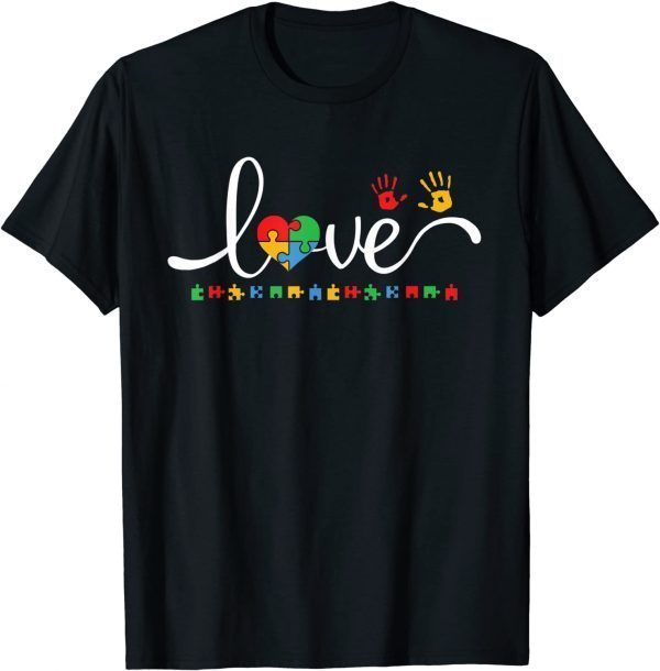 Autism Awareness Love Autism Puzzle Heart ASD Supporter Classic Shirt