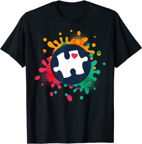 Autism Awareness Puzzle Piece Love Autistic Support 2022 Shirt