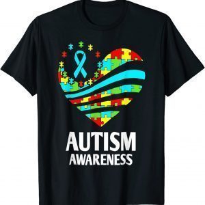 Autism Awareness Women Heart Support Autistic Month 2022 T-Shirt