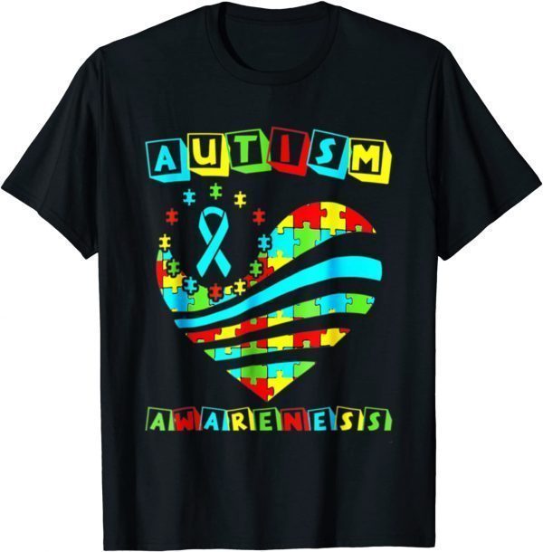 Autism Awareness Women Heart Support Autistic Classic Shirt