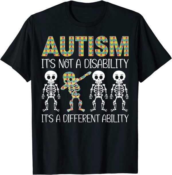 Autism it's a different ability Dabbing skeleton Classic Shirt