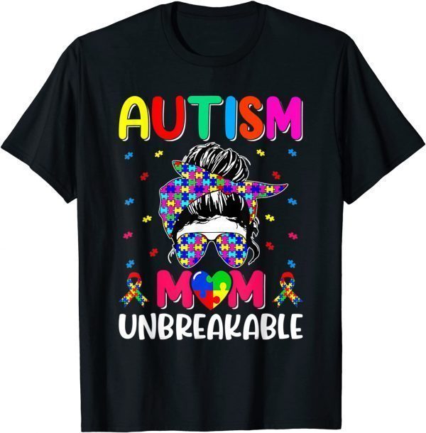 Autistic Autism Awareness Mom Life Women Bleached 2022 Shirt