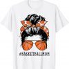 Basketball Mom Messy Bun Proud Mama Basketball mother's day 2022 Shirt