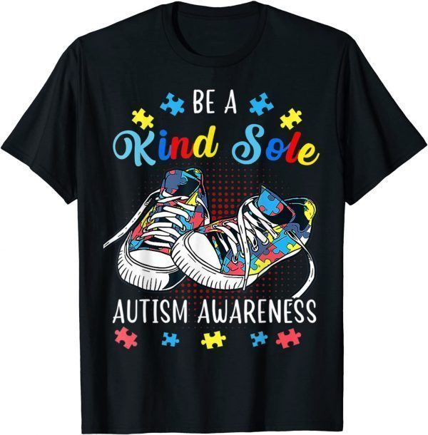 Be A Kind Sole Rainbow Trendy Puzzle Shoes Autism Awareness Classic T-Shirt