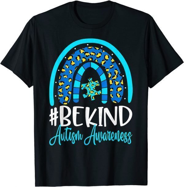 Be Kind Autism Awareness Leopard Rainbow Print 2022 Shirt