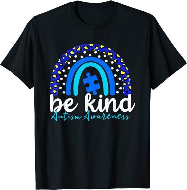 Be Kind Autism Awareness Rainbow Leopard Classic Shirt