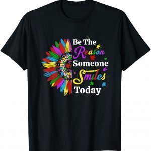 Be The Reason Someone Smiles Today Sunflower Autism T-Shirt