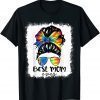 Bleach Best Mom Ever Tie Dye Messy Bun Hair Mother's Day 2022 T-Shirt
