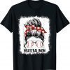 Bleached Baseball Mom Messy Bun Baseball Mother's Day 2022 Shirt