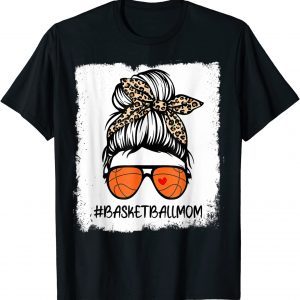 Bleached Basketball Mom Life Leopard Messy Bun Game Day Classic Shirt