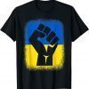Bleached Fist Flag I Stand With Ukraine Solidarity Free Ukraine T-Shirt