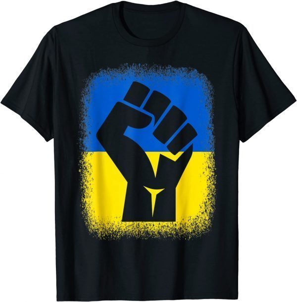 Bleached Fist Flag I Stand With Ukraine Solidarity Free Ukraine T-Shirt