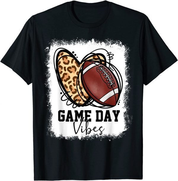 Bleached Football Game Day Vibes Football Mom Game Day 2022 Shirt