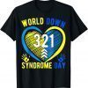 Blue Yellow Heart 21 World Down Syndrome Awareness Day 2022 Peace Ukraine Shirt