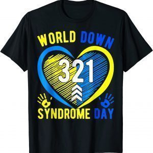 Blue Yellow Heart 21 World Down Syndrome Awareness Day 2022 Peace Ukraine Shirt