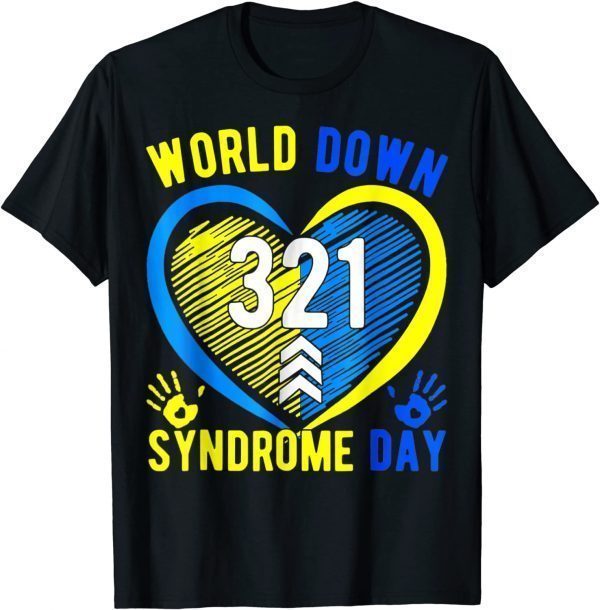 Blue Yellow Heart 21 World Down Syndrome Awareness Day 2022 Peace Ukraine Shirt