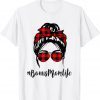 Bonus Mom Life Messy Bun Hair Leopard red plaid Mother's Day 2022 Shirt