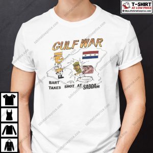 Bootleg Bart Simpson Shirt Gulf War Bart Takes Shot At Saddam 2022 Shirt