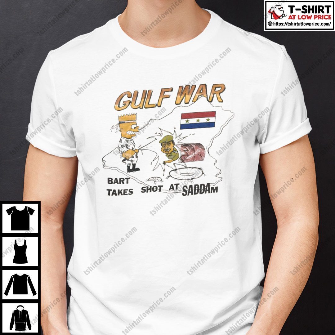 Bootleg Bart Simpson Shirt Gulf War Bart Takes Shot At Saddam 2022 Shirt