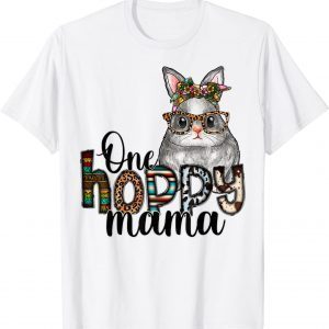 Bunny Messy Bun One Hoppy Mama Easter Day Classic Shirt