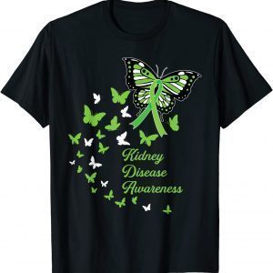 CKD Kidney Disease Awareness Green Butterflies Ribbon Classic Shirt