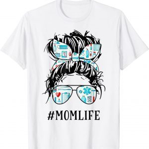 CNA Nurse Mom Life Messy Hair Bun Healthcare Mother's Day 2022 Shirt