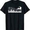 Cat Piano Music Lover Notes Student Teacher Musician Classic T-Shirt