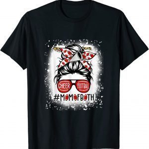 Cheer Mom Football Mom Life Messy Bun Mother's Day Bleached Classic Shirt