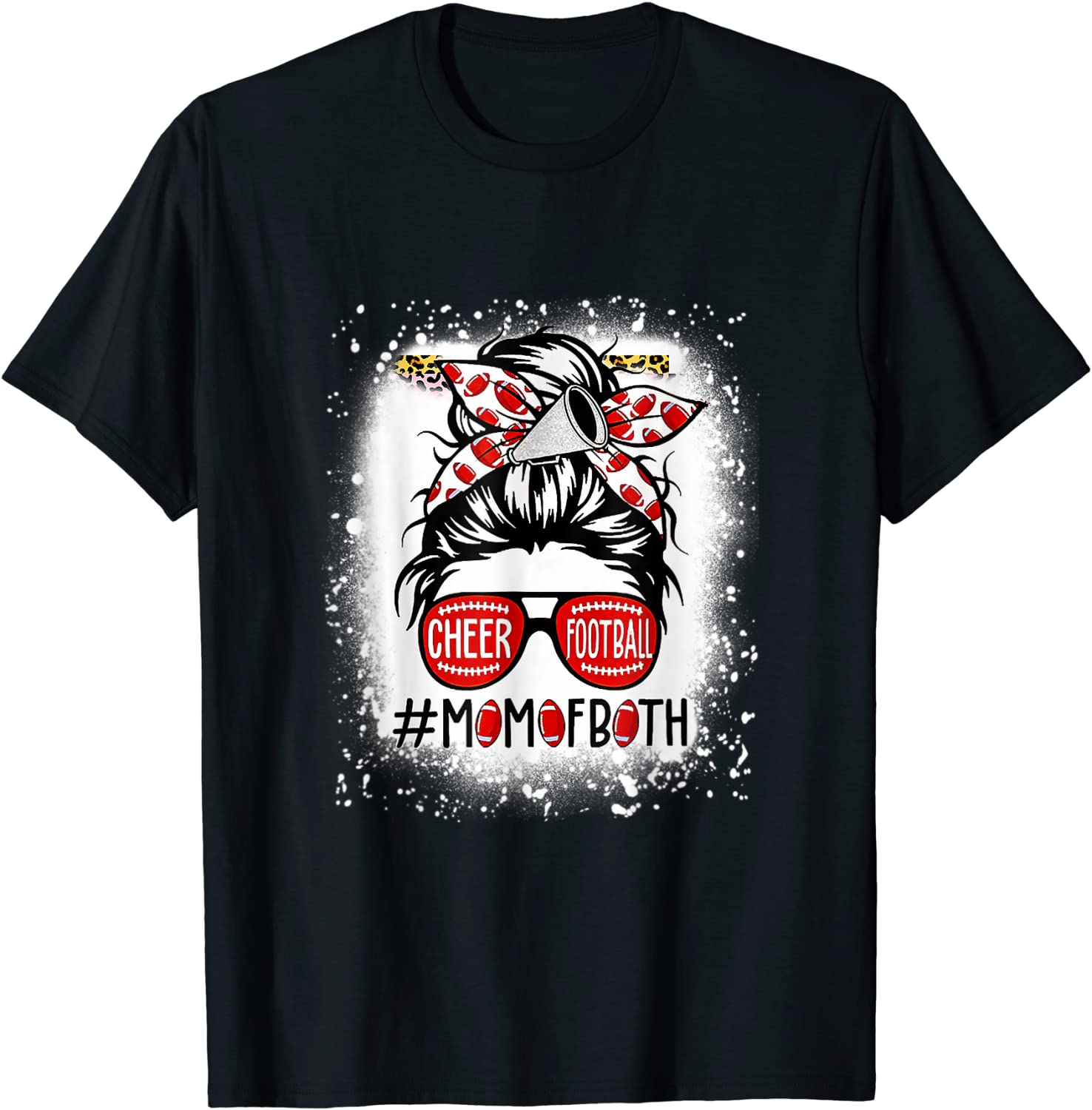 Cheer Mom Football Mom Life Messy Bun Mother's Day Bleached Classic Shirt