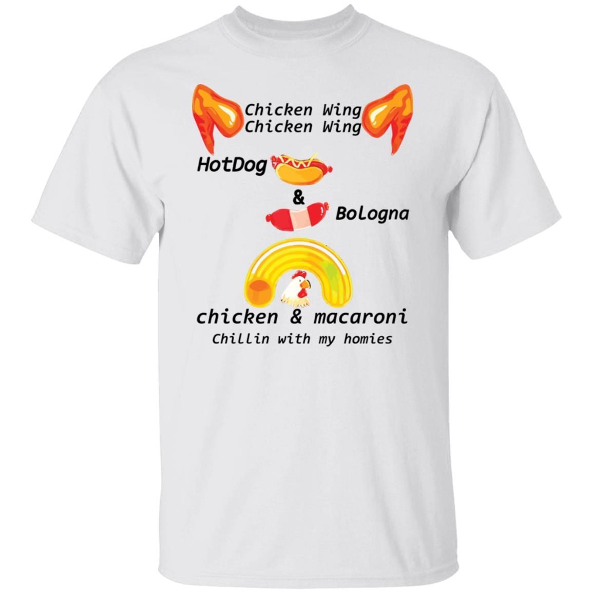 Chicken wing hot dog and bologna chicken and macaroni 2022 shirt