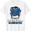 Child Abuse Prevention awareness messy hair bun 2022 Shirt