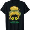 Classy Mom Life Marijuana Bandana Messy Bun Weed Lover 2022 Shirt