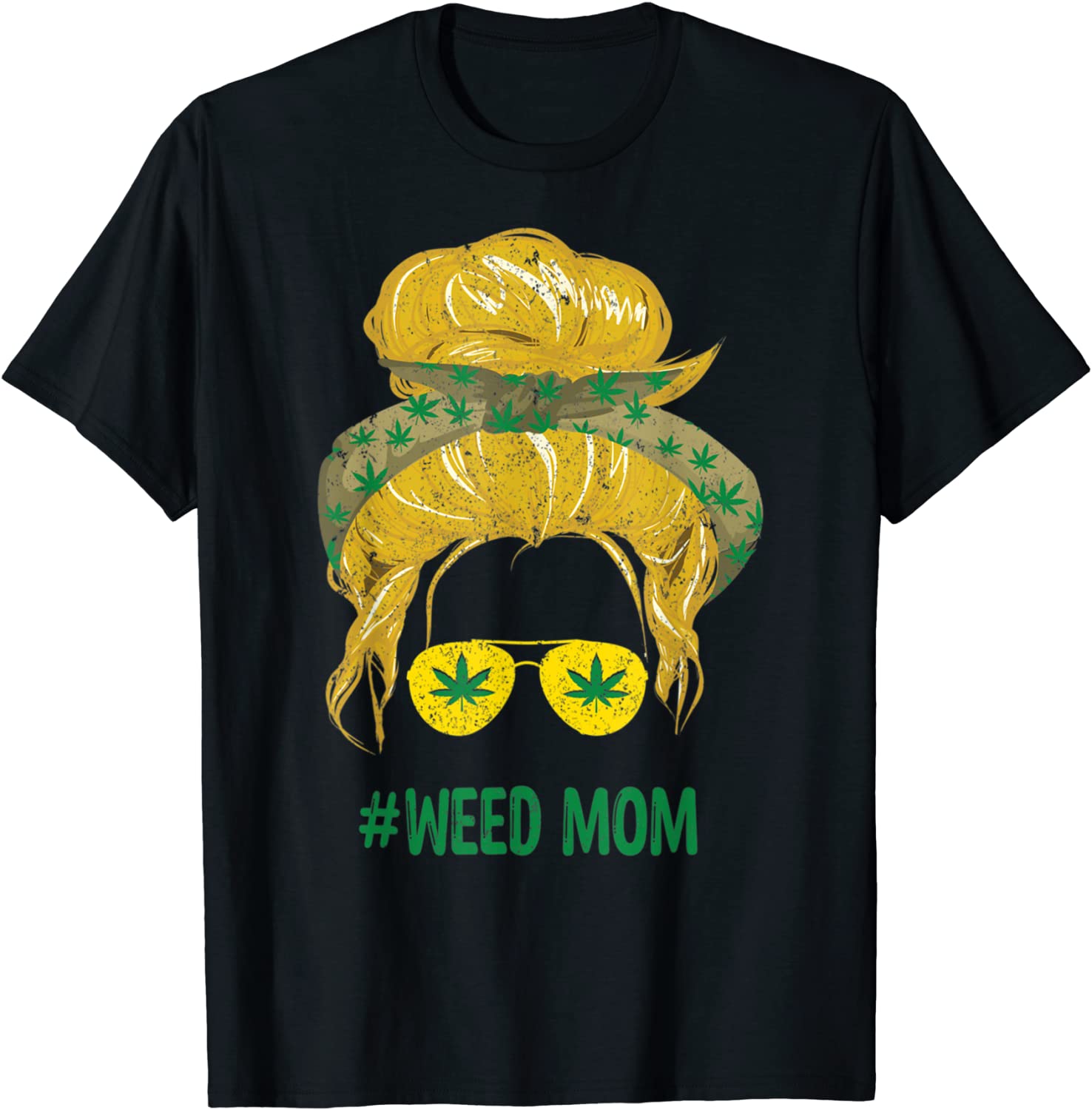 Classy Mom Life Marijuana Bandana Messy Bun Weed Lover 2022 Shirt