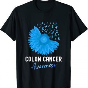 Colon Cancer Awareness Colorectal Cancer Blue Sunflower Classic Shirt