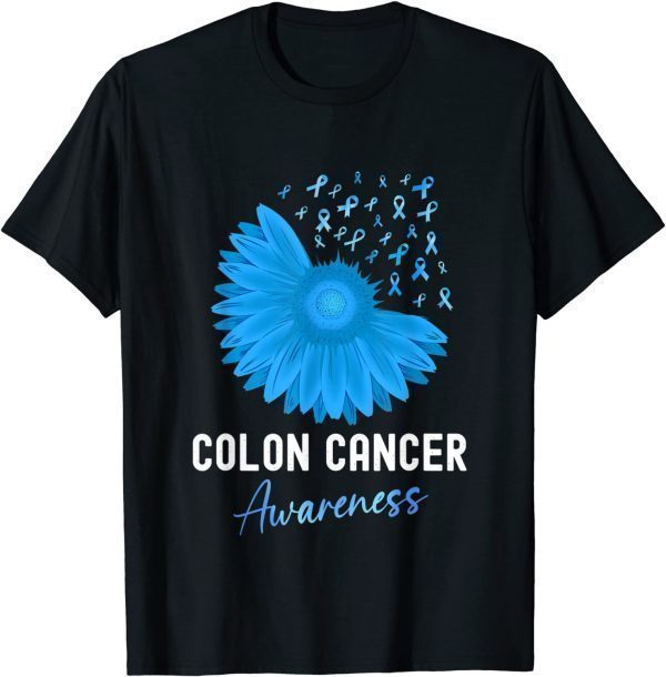 Colon Cancer Awareness Colorectal Cancer Blue Sunflower Classic Shirt