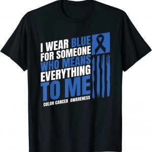 Colon Cancer Awareness Month I Wear Red Blue Ribbon Classic Shirt