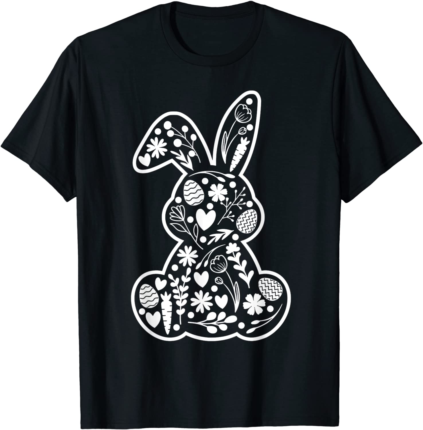 Cute Bunny Rabbit Easter Eggs Floral Happy Easter Day 2022 Gift Shirt