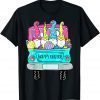 Cute Gnomes With Bunny Ears Egg Hunting Truck Happy Easter T-Shirt