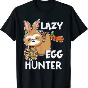 Cute Sloth Bunny Easter Lazy Rabbit Sloth Egg Hunter T-Shirt
