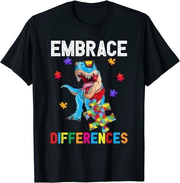 Dinosaur Puzzle Piece Autism Awareness 2022 Shirt