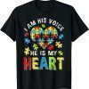 Distressed I Am His Voice He Is My Heart Autism Awareness Classic T-Shirt