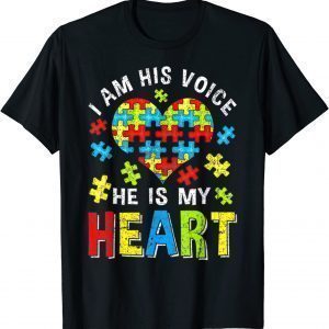 Distressed I Am His Voice He Is My Heart Autism Awareness Classic T-Shirt