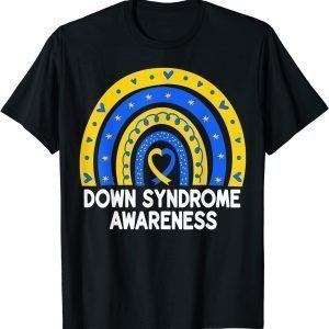 Down Syndrome Awareness Rainbow T21 Yellow Blue March 21 Classic Shirt
