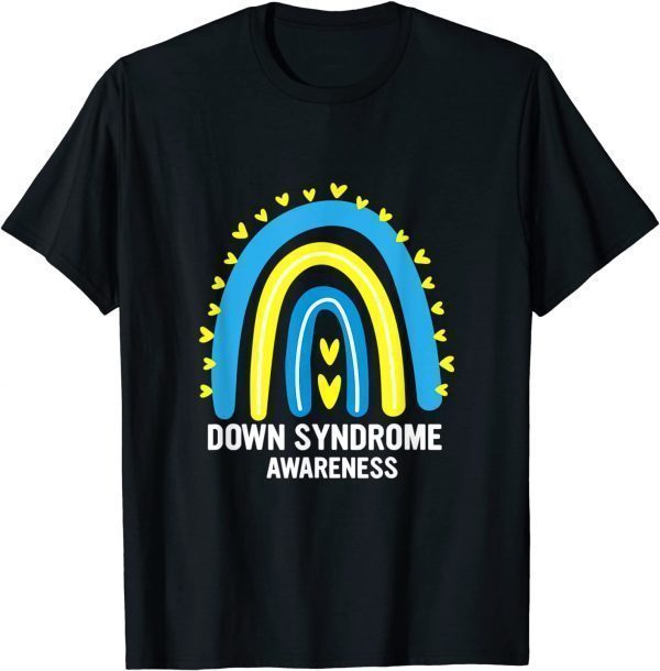 Down Syndrome Awareness Rainbow T21 Yellow Blue Ribbon 2022 Shirt