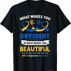 Down Syndrome Awareness Shirts Ribbon Down T21 Day Beautiful 2022 T-Shirt
